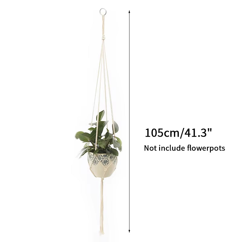 100% Handmade Hanging Baskets Flowerpot Plant Holder Macrame Plant Hanger Indoor Wall Hook Planter Plant Holder Basket