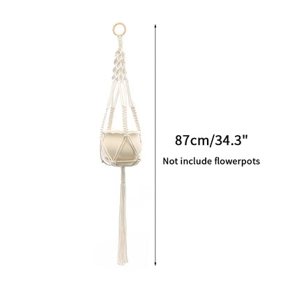 100% Handmade Hanging Baskets Flowerpot Plant Holder Macrame Plant Hanger Indoor Wall Hook Planter Plant Holder Basket