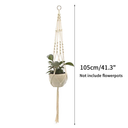 100% Handmade Hanging Baskets Flowerpot Plant Holder Macrame Plant Hanger Indoor Wall Hook Planter Plant Holder Basket