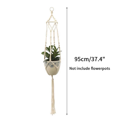 100% Handmade Hanging Baskets Flowerpot Plant Holder Macrame Plant Hanger Indoor Wall Hook Planter Plant Holder Basket