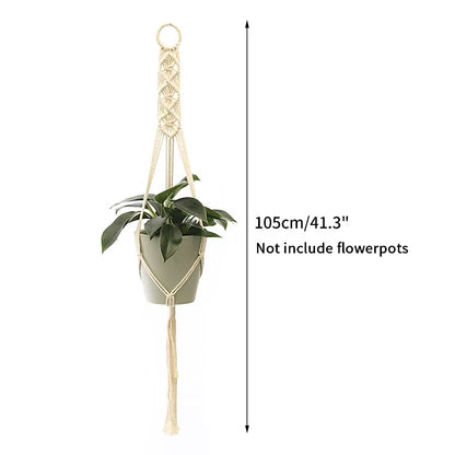 100% Handmade Hanging Baskets Flowerpot Plant Holder Macrame Plant Hanger Indoor Wall Hook Planter Plant Holder Basket