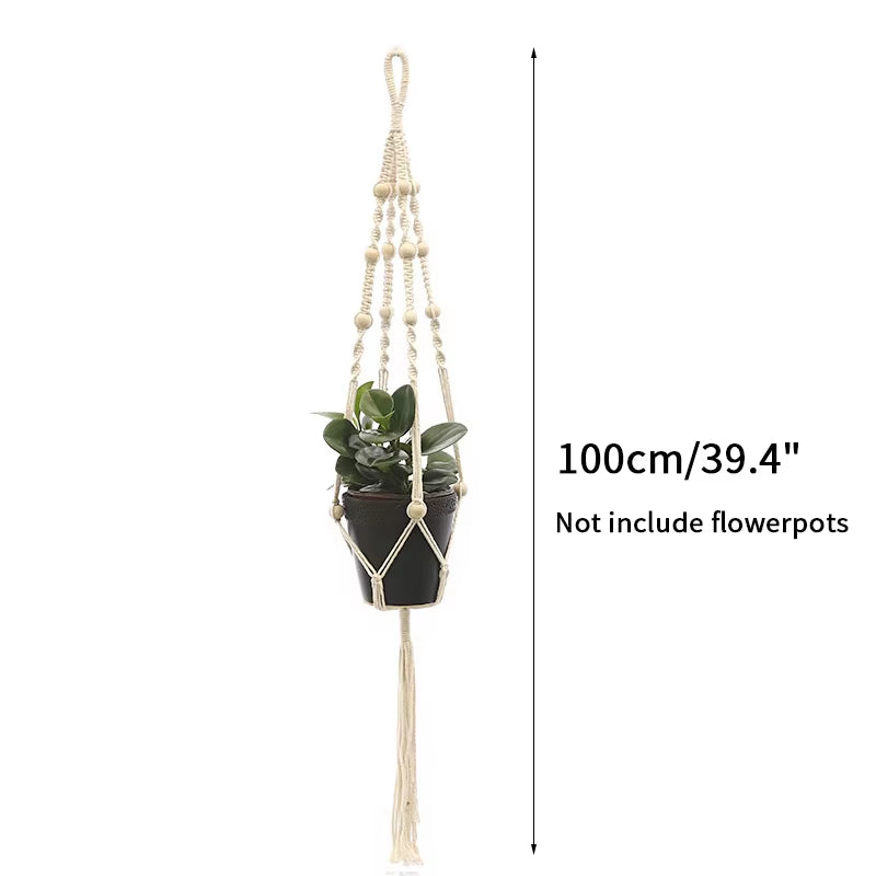 100% Handmade Hanging Baskets Flowerpot Plant Holder Macrame Plant Hanger Indoor Wall Hook Planter Plant Holder Basket