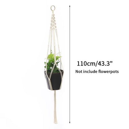 100% Handmade Hanging Baskets Flowerpot Plant Holder Macrame Plant Hanger Indoor Wall Hook Planter Plant Holder Basket