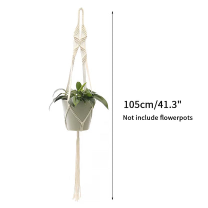 100% Handmade Hanging Baskets Flowerpot Plant Holder Macrame Plant Hanger Indoor Wall Hook Planter Plant Holder Basket