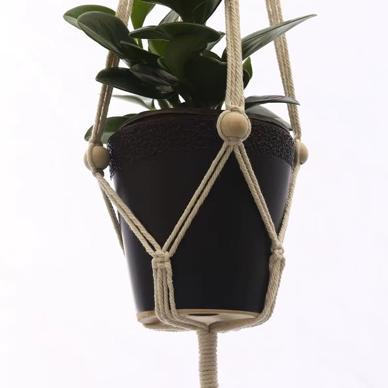 100% Handmade Hanging Baskets Flowerpot Plant Holder Macrame Plant Hanger Indoor Wall Hook Planter Plant Holder Basket