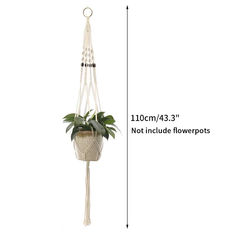 100% Handmade Hanging Baskets Flowerpot Plant Holder Macrame Plant Hanger Indoor Wall Hook Planter Plant Holder Basket