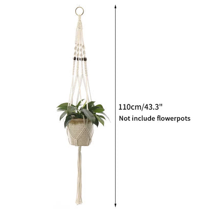 100% Handmade Hanging Baskets Flowerpot Plant Holder Macrame Plant Hanger Indoor Wall Hook Planter Plant Holder Basket